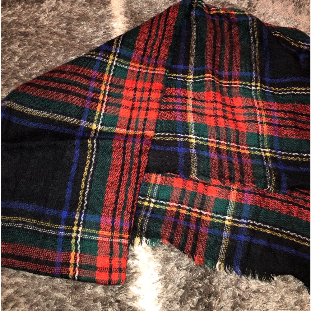 Plaid Flannel Blanket Scarf